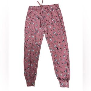 5 More Minutes Polyester/Spandex Beauty/Nails Graphic Jogger Pull-on PJ Pants M
